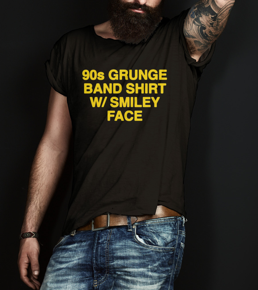 90s Grunge Band Smiley Face T-Shirt