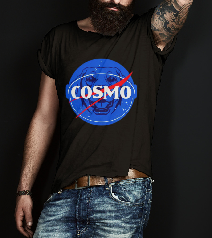 NASA-Inspired Cosmo Space Dog Agency Logo Astronaut T-Shirt