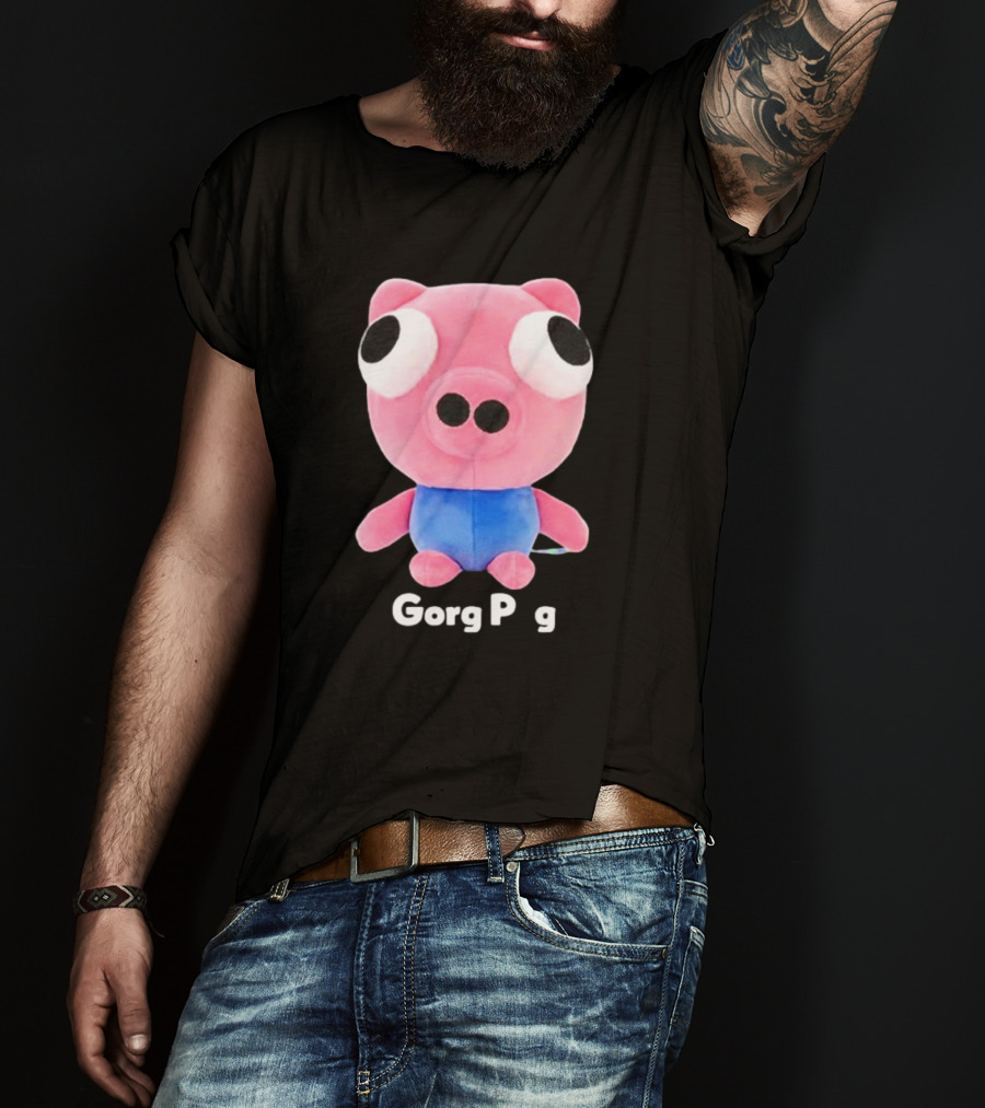 Gorg Pag Pink Pig Character Plush Toy With Blue T-Shirt