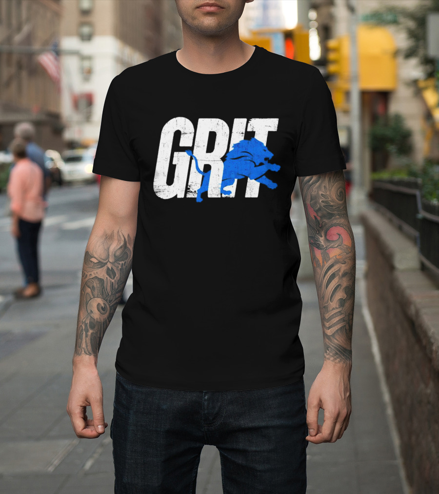 Grit Detroit Lions Blue Lion T-Shirt