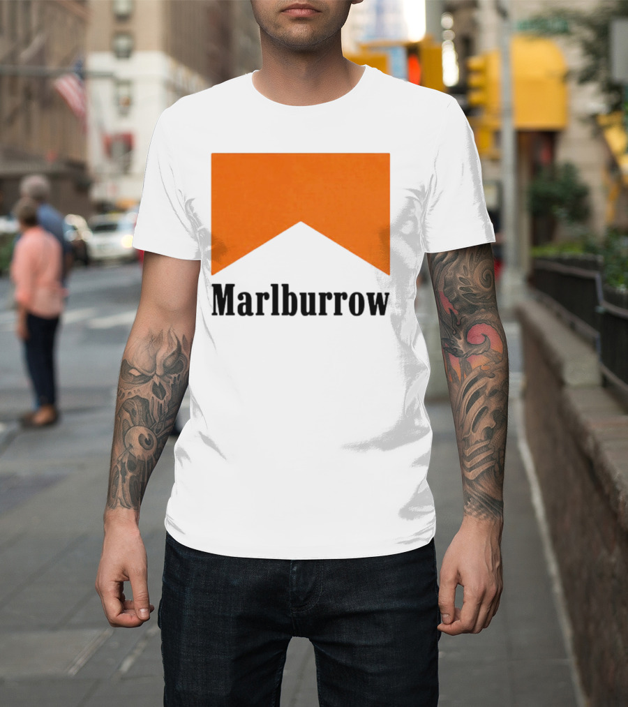 Marlburrow Marlboro Parody Orange Chevron T-Shirt