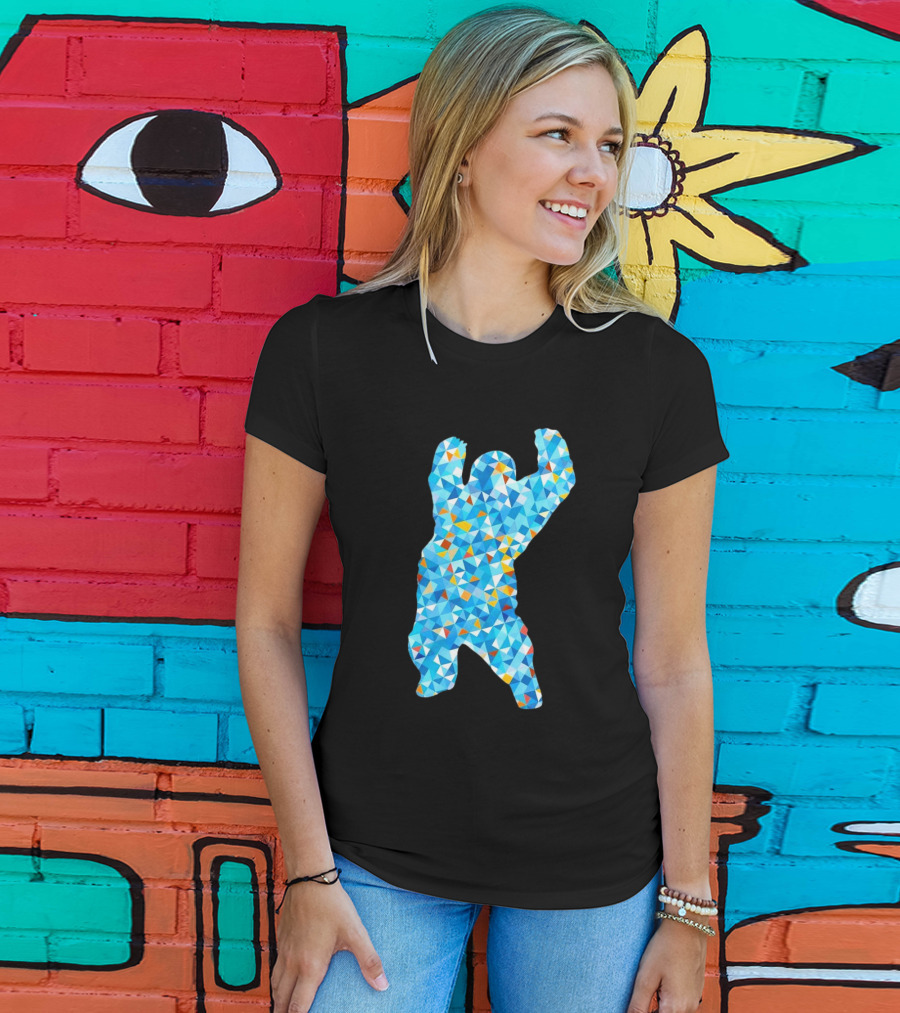 Monster Madness Polygon Pattern Style Gorilla Shape T-Shirt