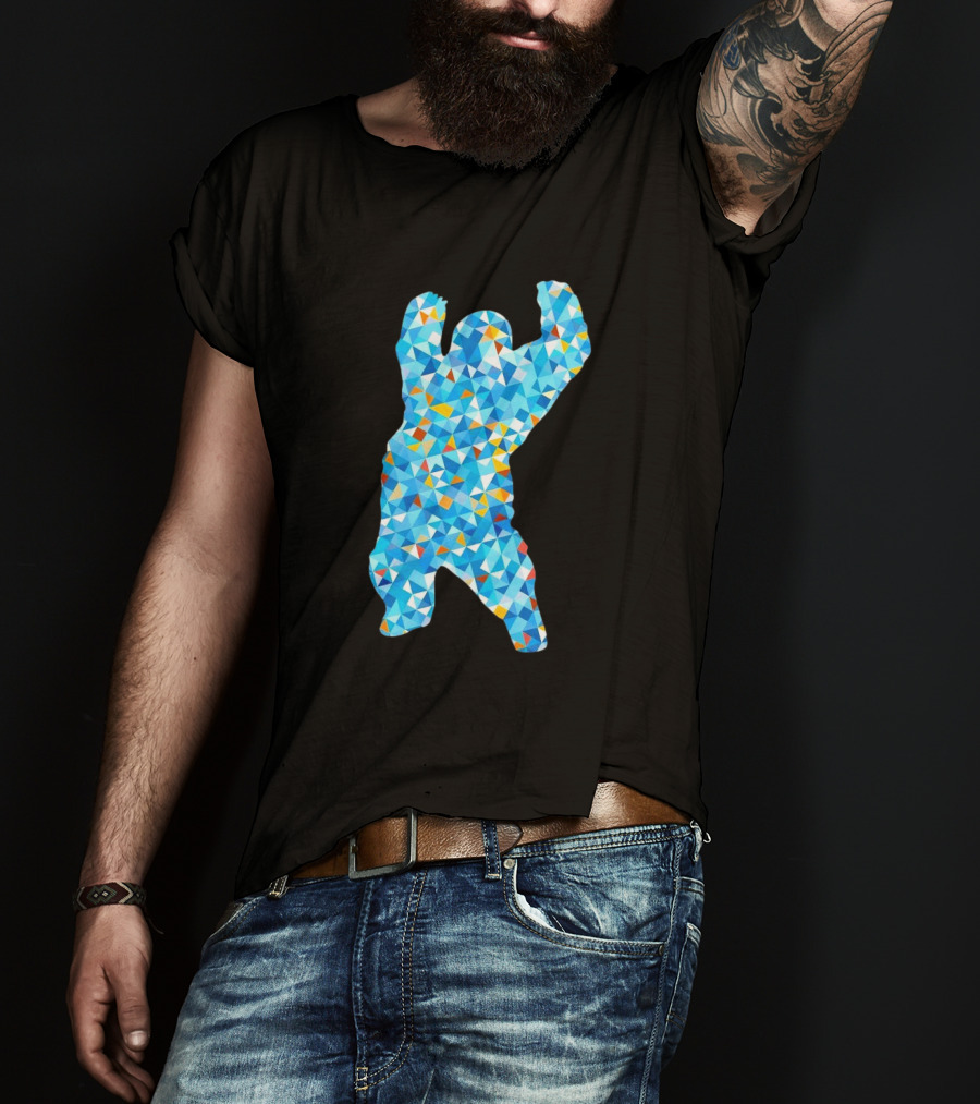 Monster Madness Polygon Pattern Style Gorilla Shape T-Shirt