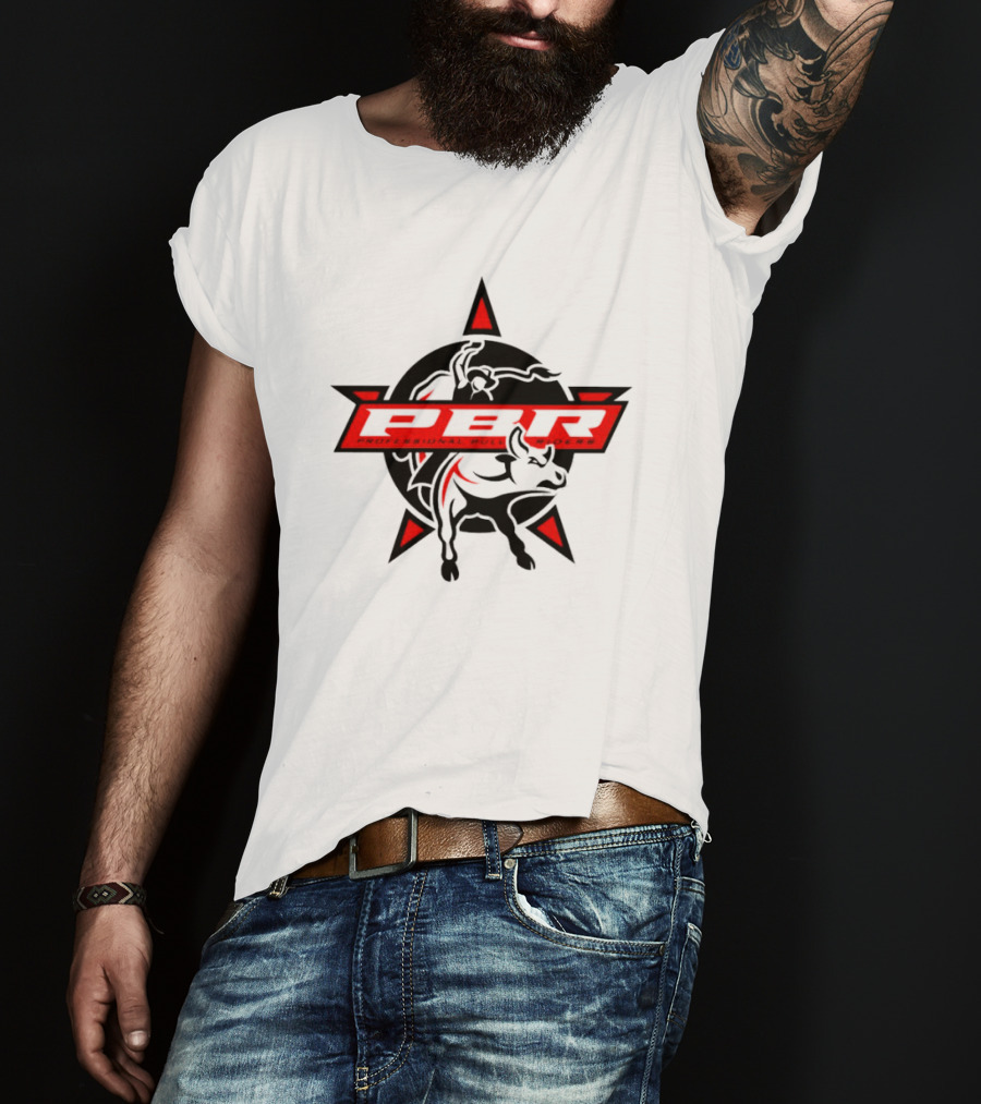 PBR Professional Bull Riders Bull Logo With Stars T-Shirt