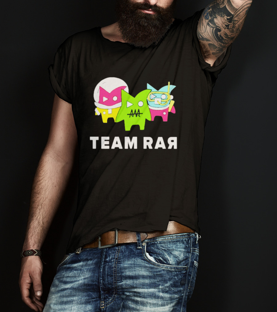 Team RAR Colorful Cartoon Graffiti Characters T-Shirt