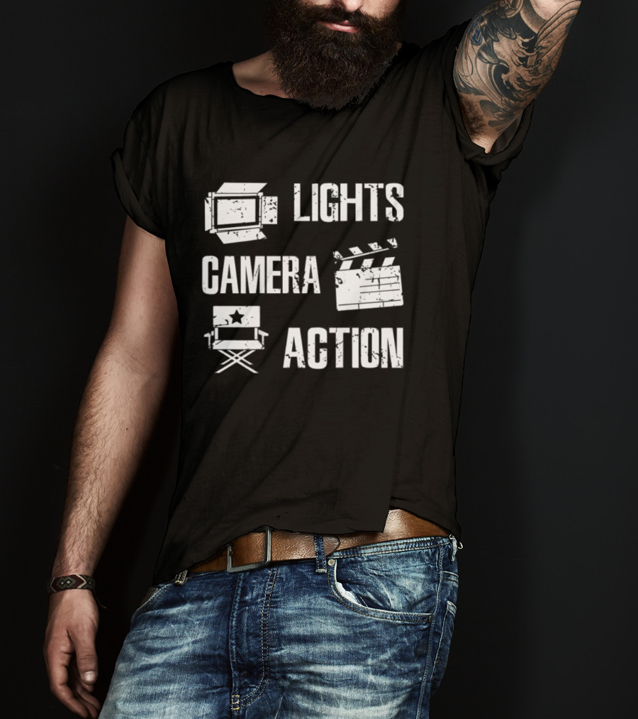 Lights Camera Action Movie Director Filmmaker Film Director T-Shirt