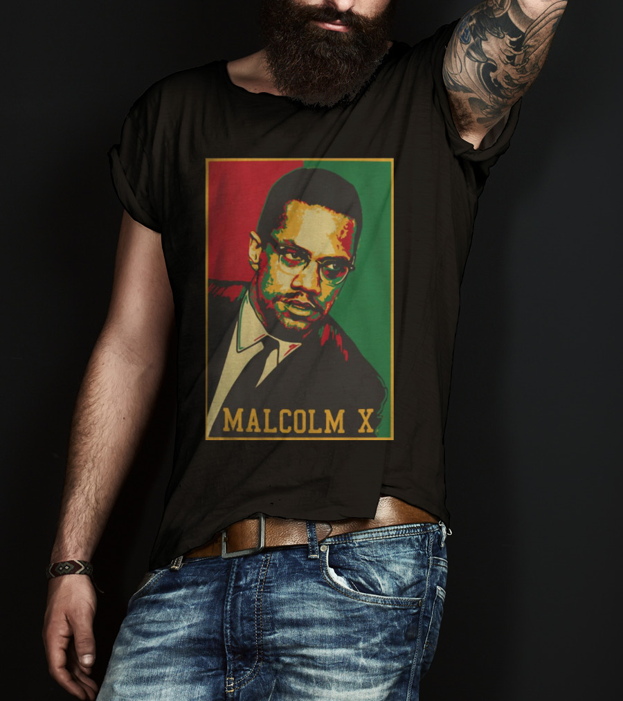 Malcolm X Red Green Black T-Shirt