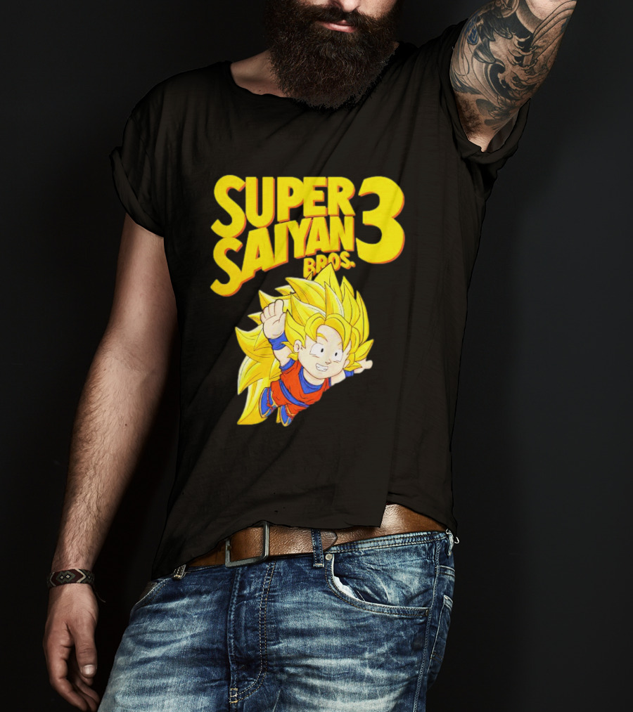 Super Saiyan 3 Bros Vintage Gaming Fusion T-Shirt