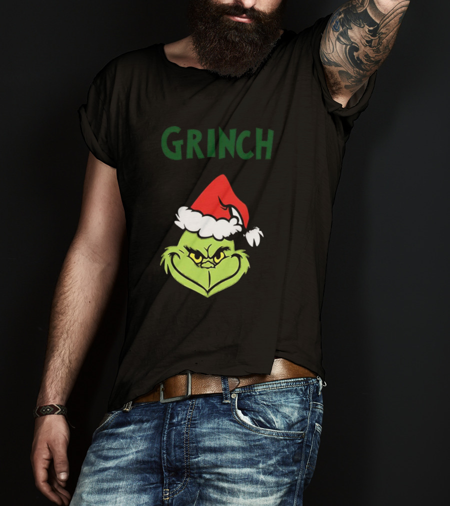 The Grinch Santa Hat Christmas T-Shirt
