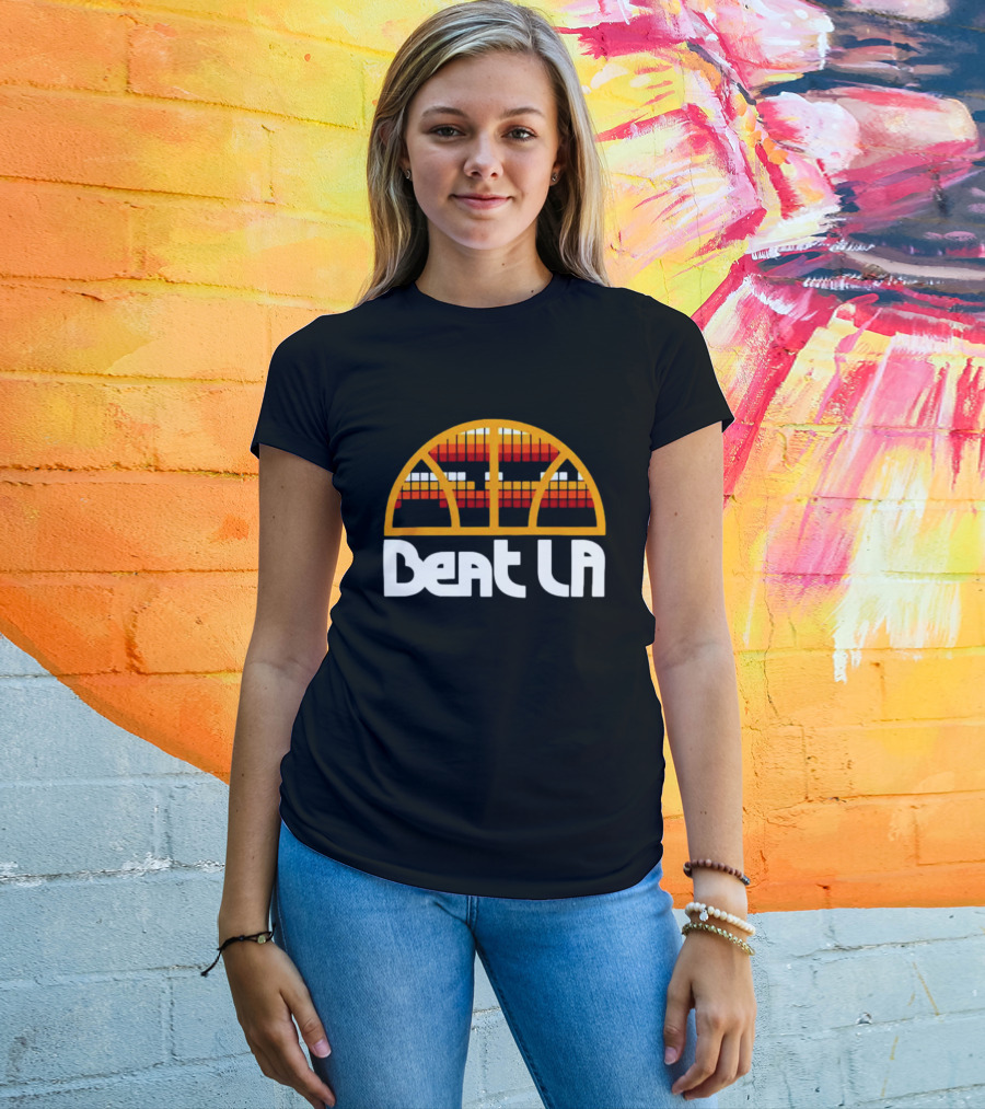 Beat LA Denver Nuggets Skyline Basketball T-Shirt