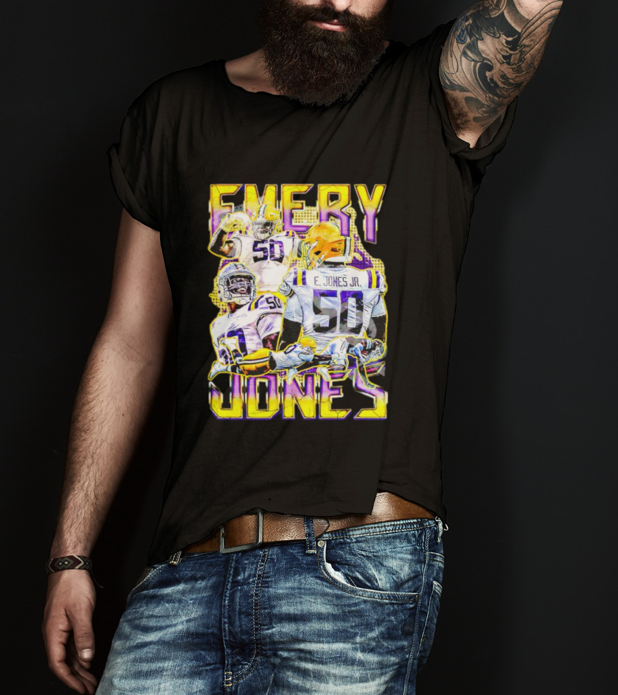 Emery Jones Jr. 50 LSU Tigers Football T-Shirt