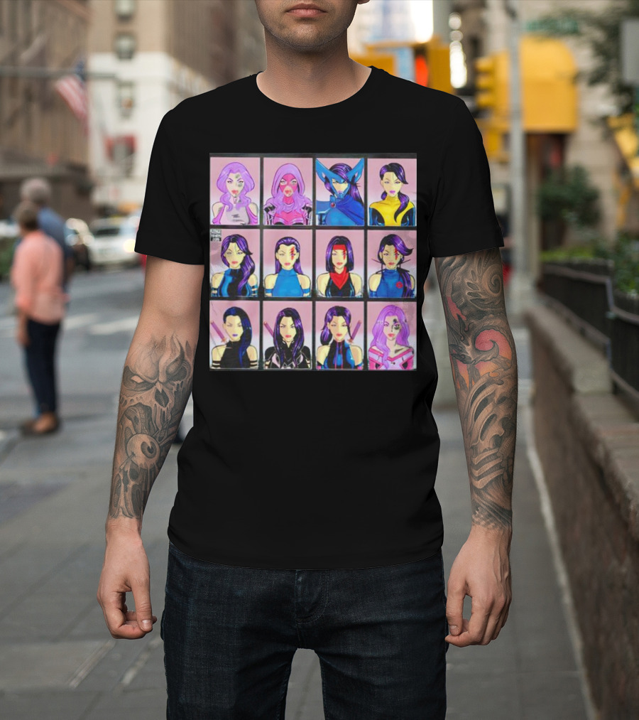 Psylocke Evolution Twelve Iconic Looks T-Shirt