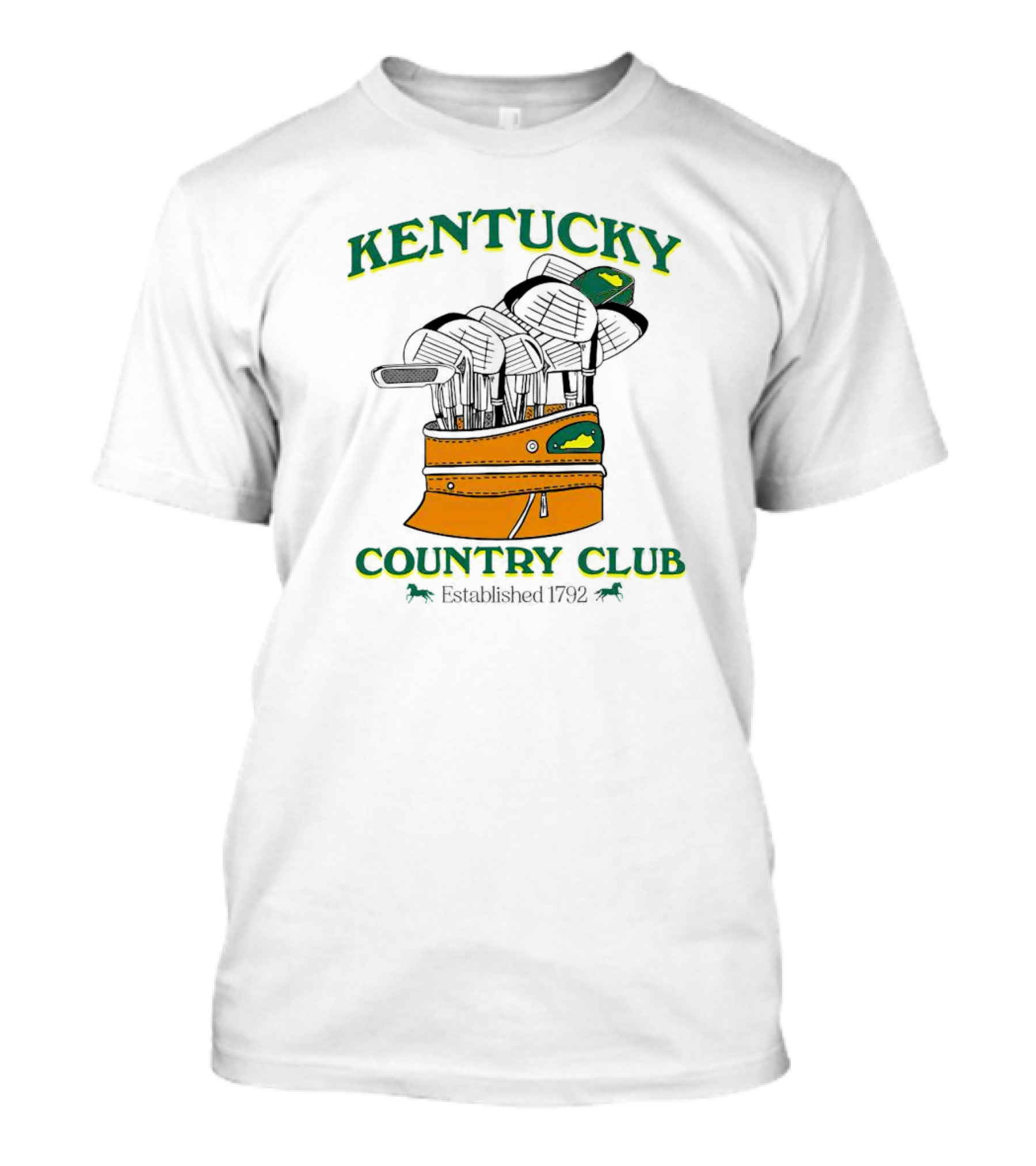 Kentucky Country Club Established 1792 Golf Bag And Clubs T-Shirt