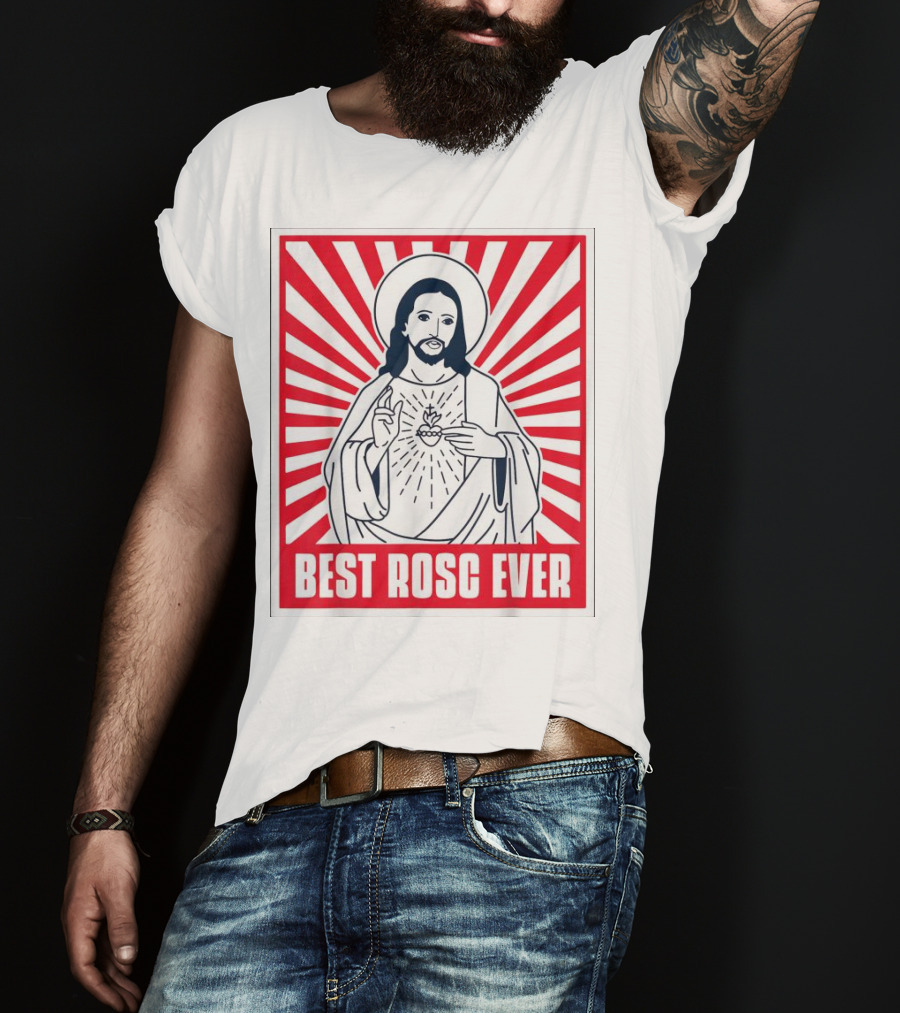 Jesus Best Rosc Ever Iconic Sacred Heart Red Sunburst T-Shirt