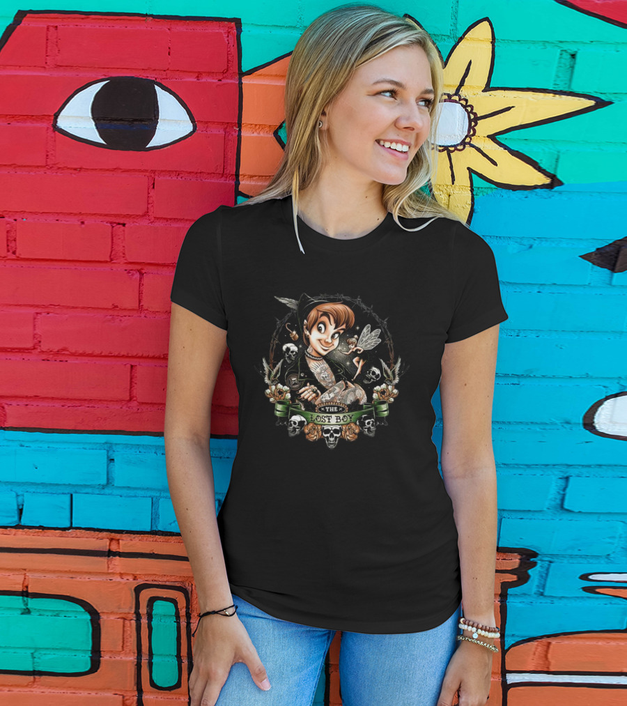 Peter Pan The Lost Boy Fairy Skulls Tattoo T-Shirt