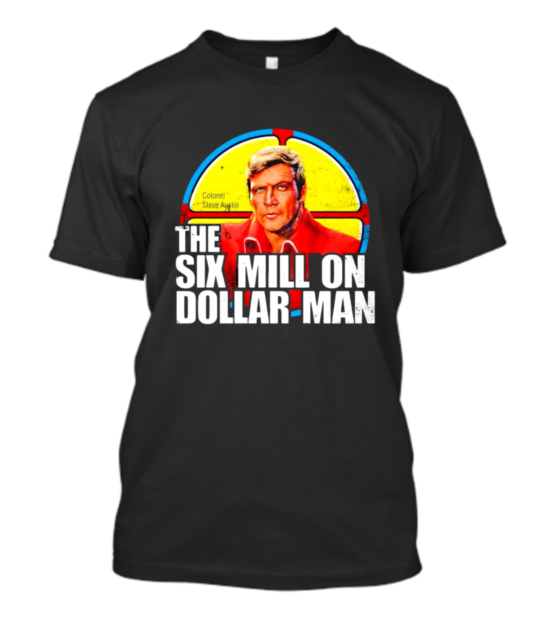 Colonel Steve Austin The Six Million Dollar Man Retro Stained Glass T-Shirt