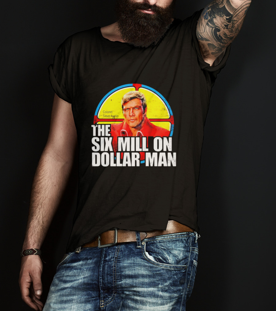 Colonel Steve Austin The Six Million Dollar Man Retro Stained Glass T-Shirt