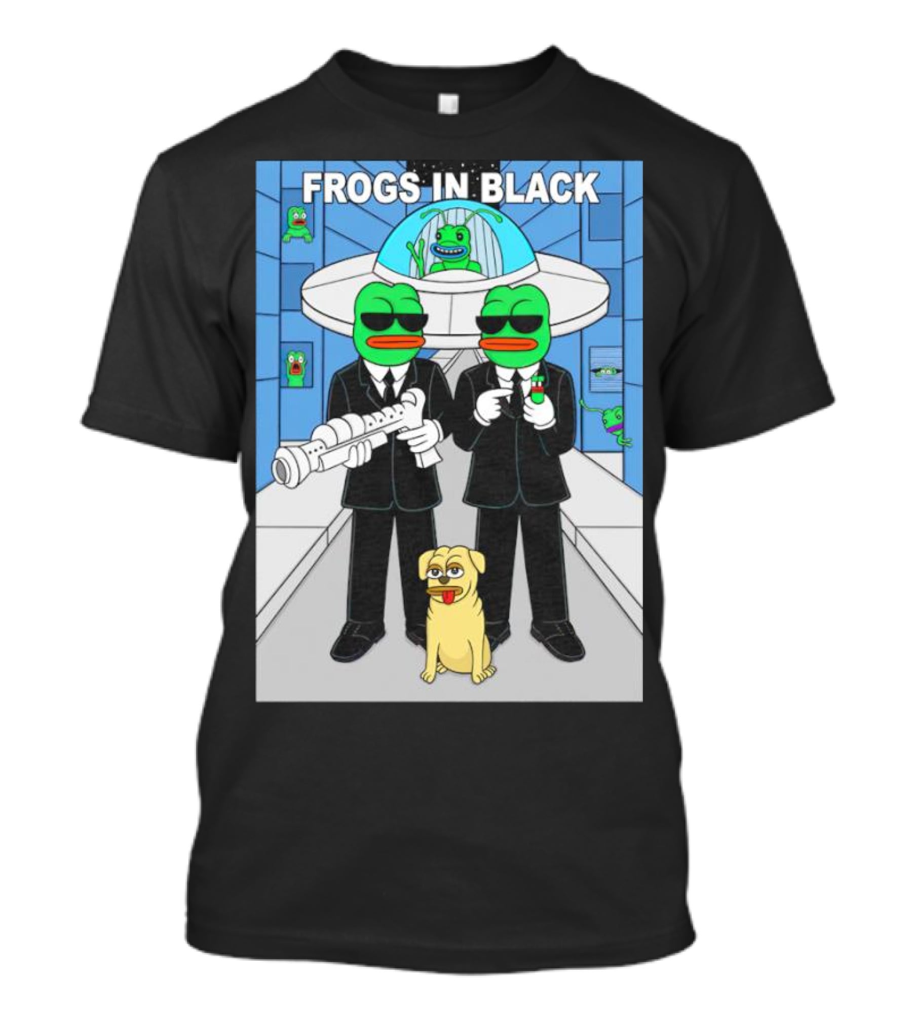 Frogs In Black T-Shirt