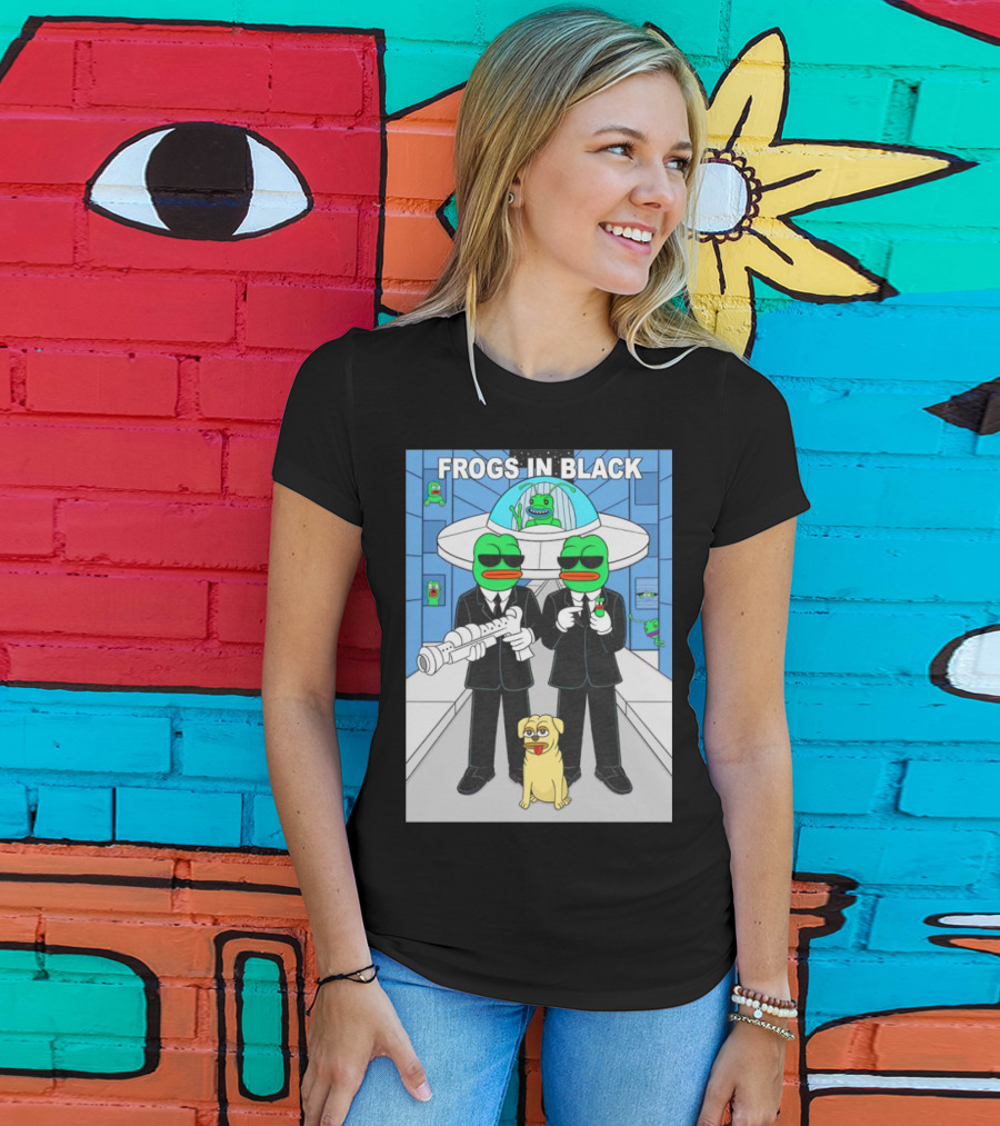 Frogs In Black T-Shirt