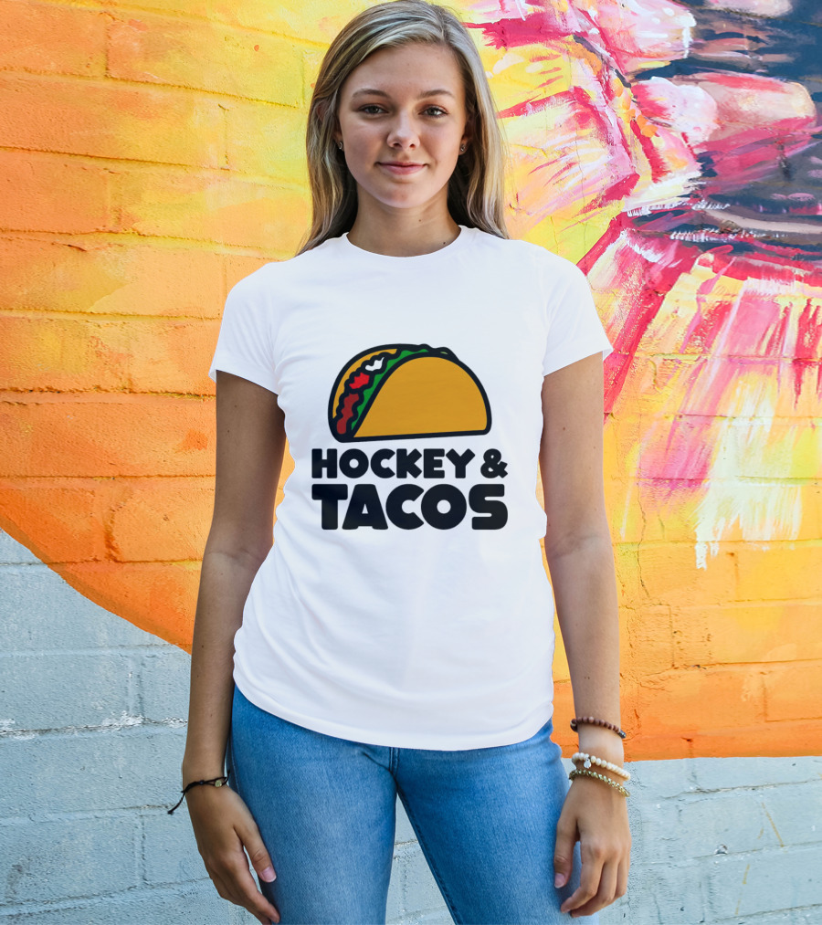 Hockey And Tacos Bold Fun Combo T-Shirt