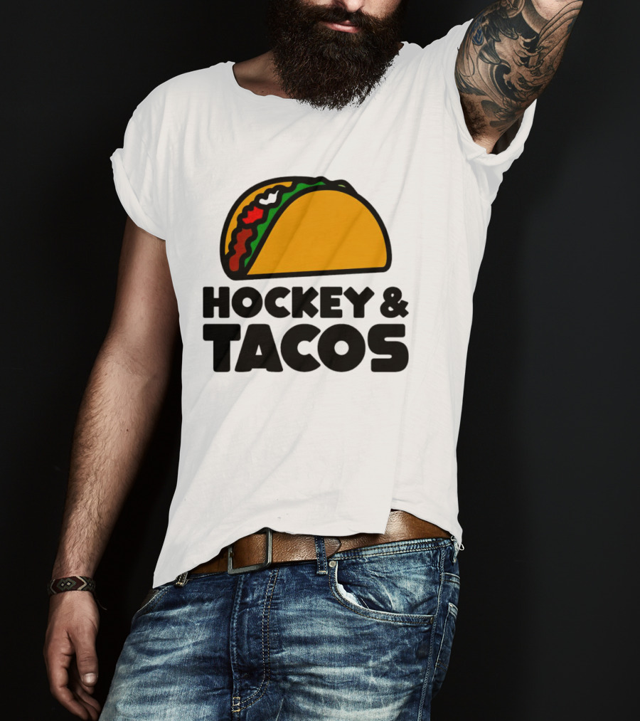 Hockey And Tacos Bold Fun Combo T-Shirt