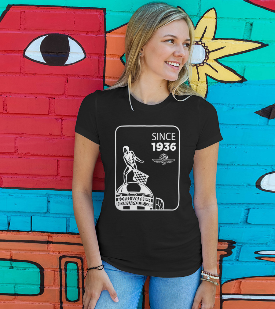 Since 1936 Borg Warner Indianapolis 500 Wing Wheel Flag Trophy T-Shirt