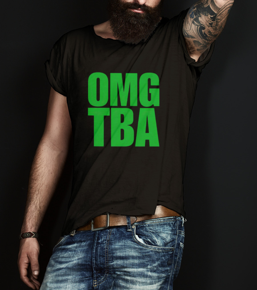 OMG TBA Bold Green Text T-Shirt