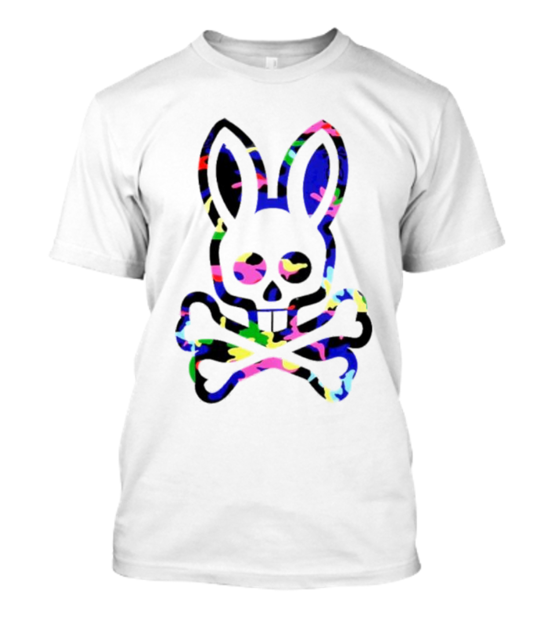 Psycho Bunny Colorful Rabbit Skull Crossbones T-Shirt