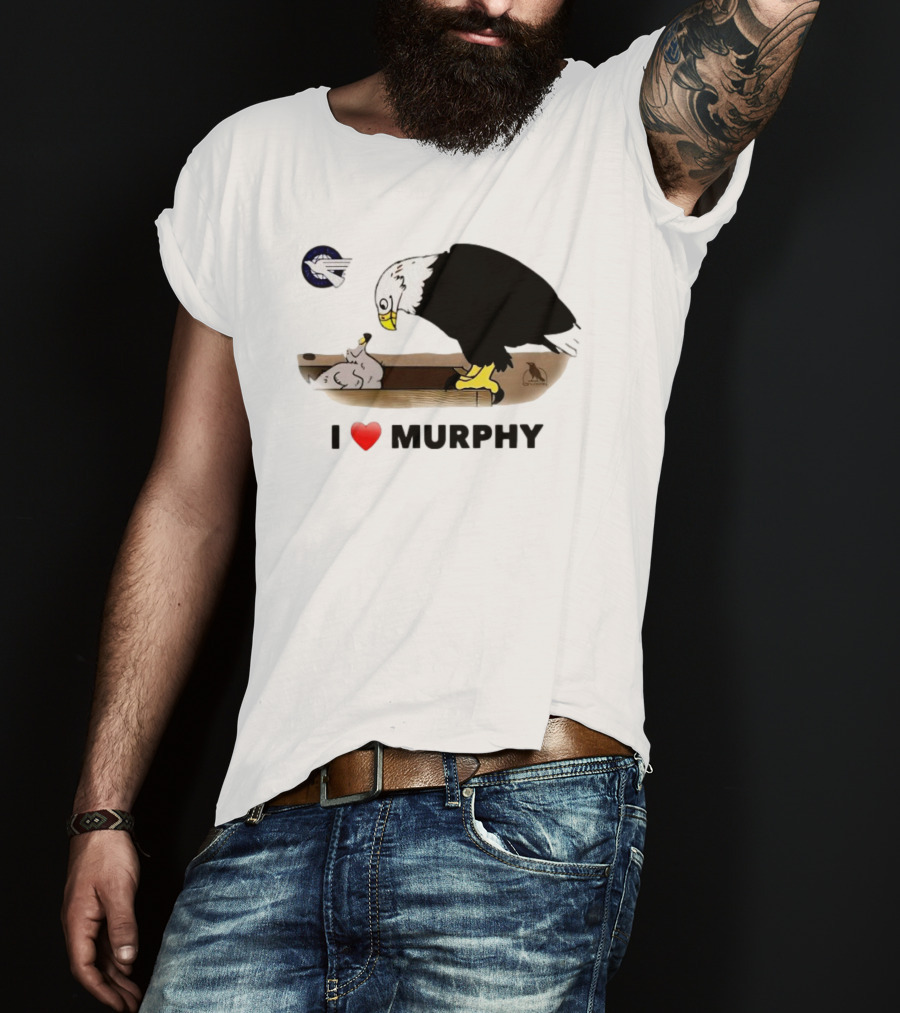 Eagle I Love Murphy Heart Symbol With Nest And Stork T-Shirt