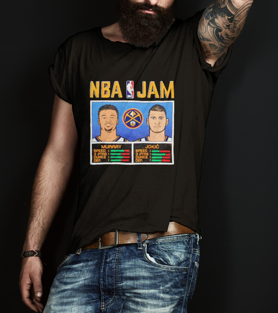 NBA Jam Denver Nuggets Jamal Murray Nikola Jokić Stats T-Shirt
