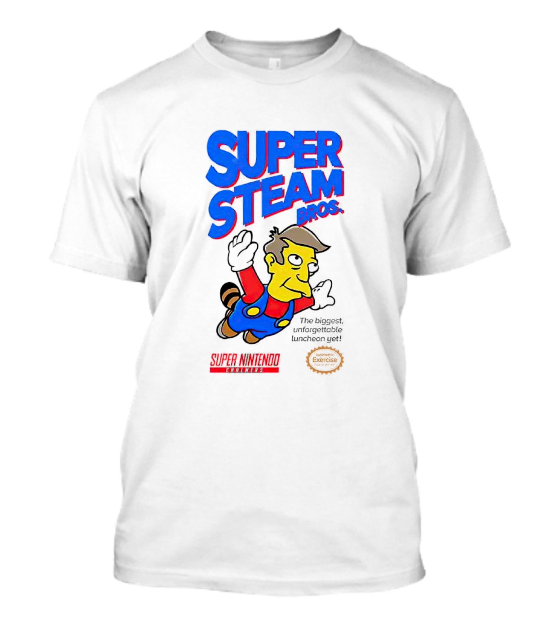 Super Steam Bros Super Nintendo Exercise Lunch Jeff T-Shirt