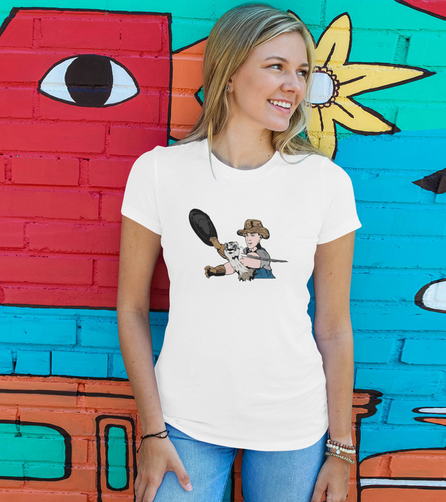 Urban Rescue Ranch Cowboy Kevin Smack With Raccoon Companion T-Shirt