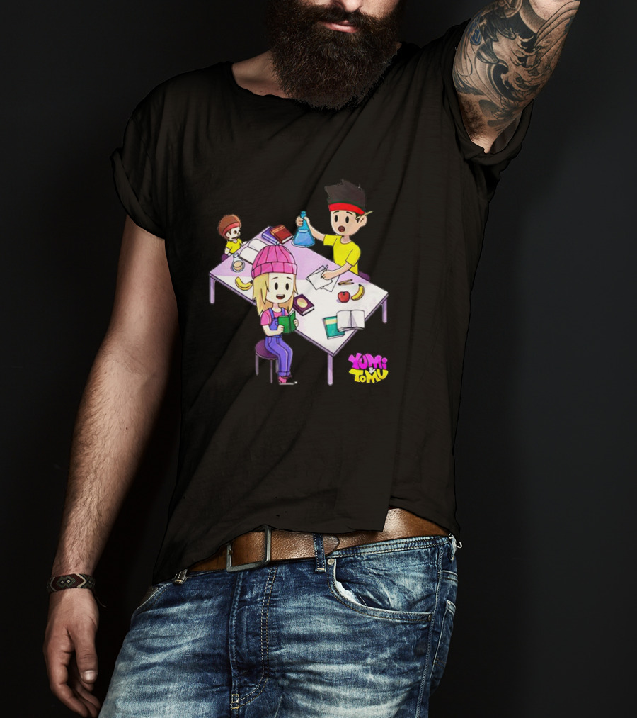 Yumi And Tomu Science And Study Time Cartoon Characters T-Shirt