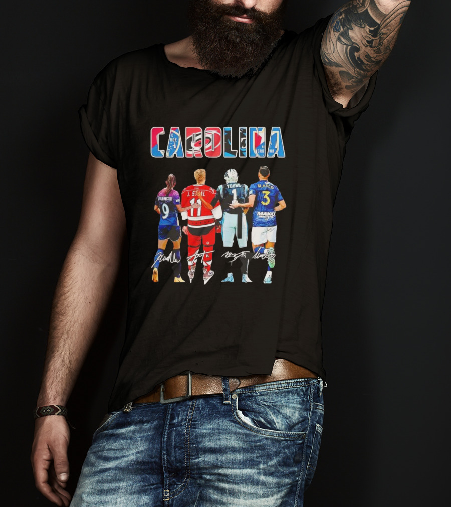 Carolina Football And Soccer Players Kerolin Nicoli J. Staal Bryce Young Nelson Flores Blanco Signatures T-Shirt