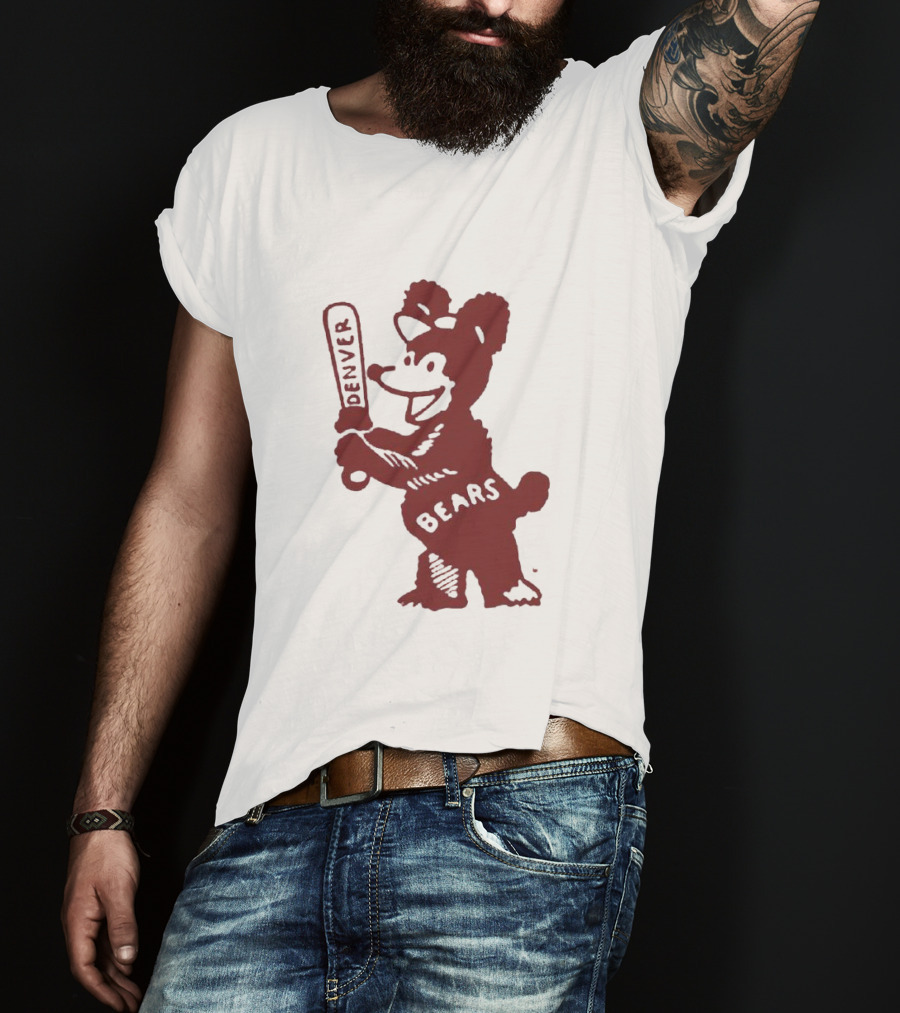 Denver Bears Vintage Colorado Rockies Baseball Mascot T-Shirt