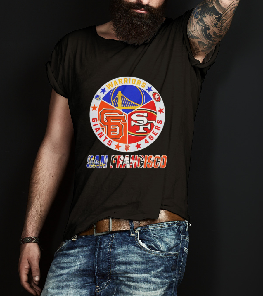 San Francisco Warriors Giants 49ers Logos Trio T-Shirt