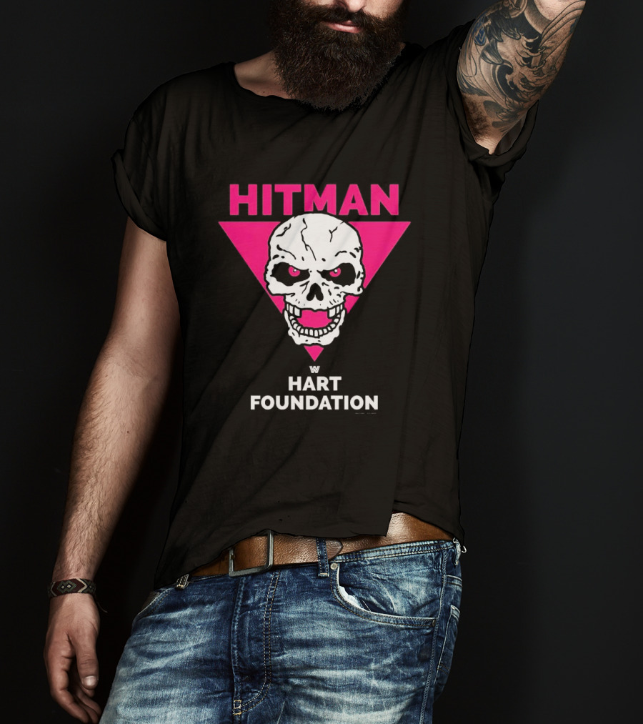 Hitman Skull Pink Triangle W Hart Foundation T-Shirt