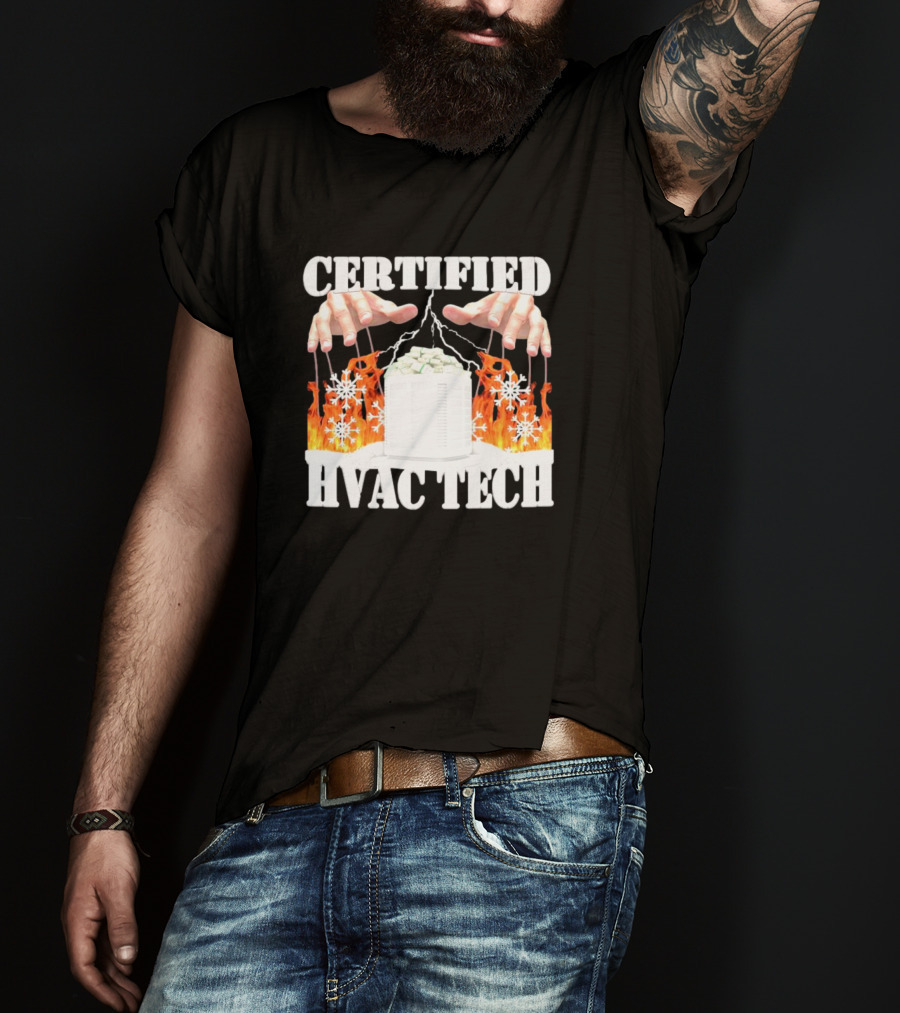 Certified HVAC Tech Master Of Elements Fire And Ice T-Shirt