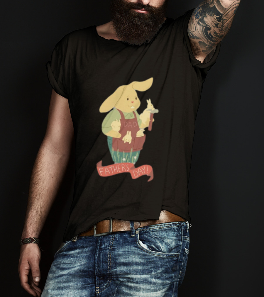 Father’s Day Dad Bunny Holding Bunnies T-Shirt