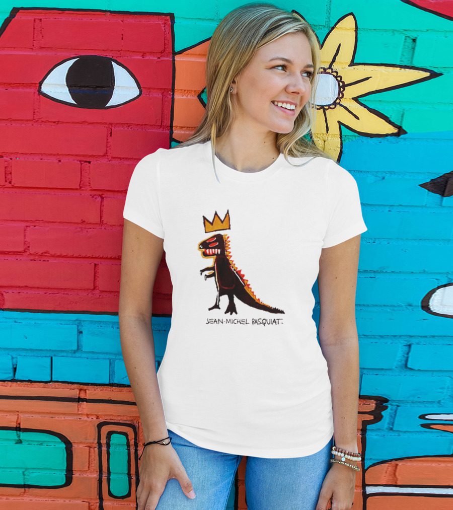 Jean Michel Basquiat Dinosaur Crown Iconic T-Shirt