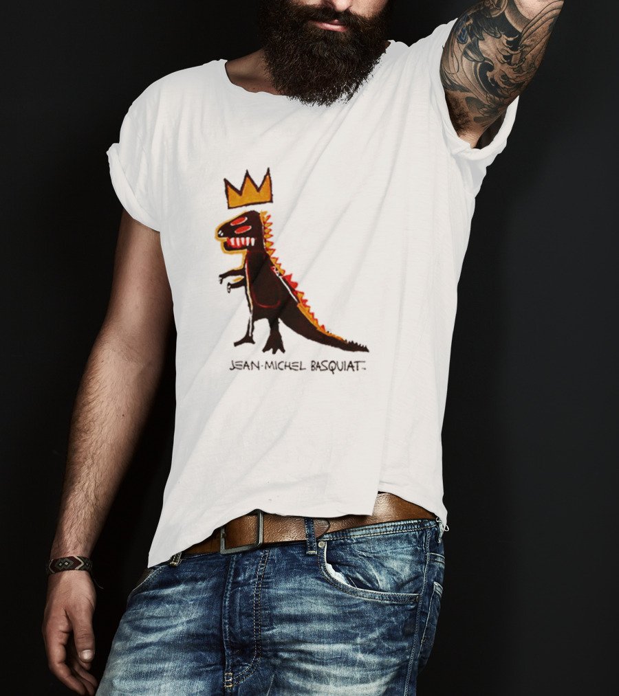Jean Michel Basquiat Dinosaur Crown Iconic T-Shirt