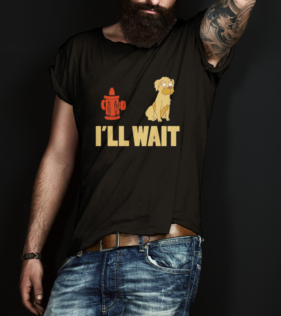 Seymour Futurama I'll Wait Fire Hydrant Dog Scene T-Shirt