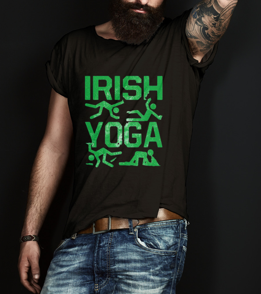 Irish Yoga Green Figures Humor Ireland St. Patrick's Day T-Shirt