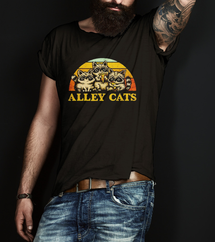 Alley Cats Retro Raccoons T-Shirt