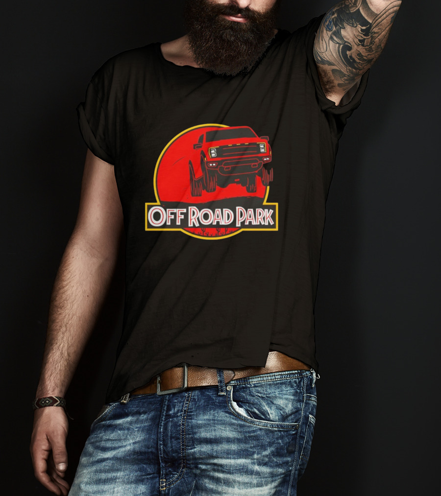 Off Road Park Off-Roading Adventure Red Truck Circle T-Shirt