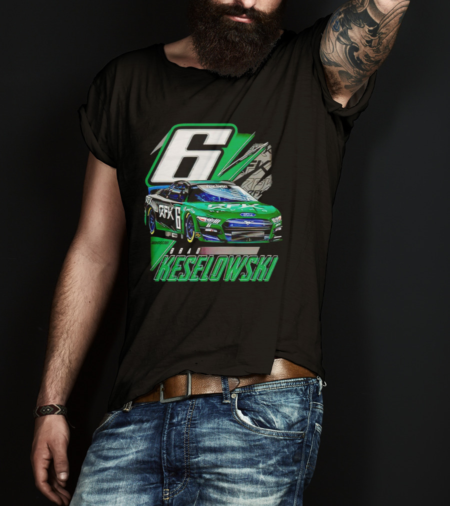 Brad Keselowski Number 6 RFK Racing Green Car T-Shirt