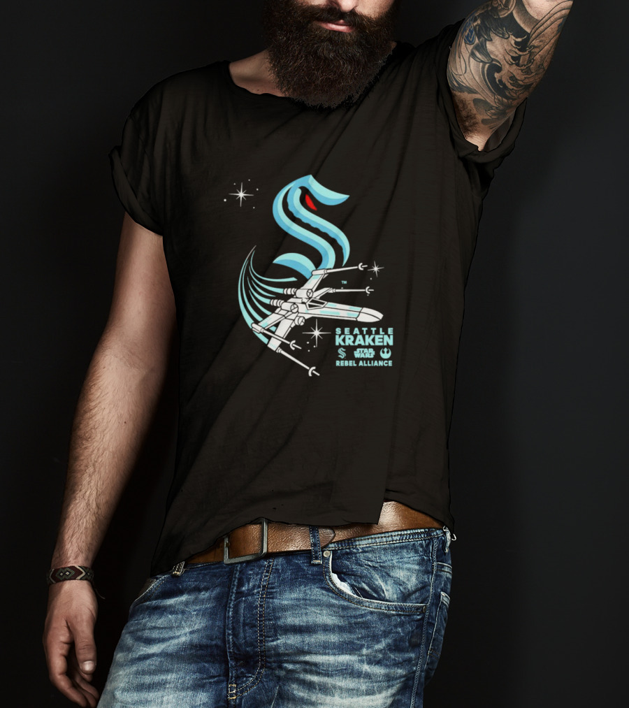 Seattle Kraken Star Wars X-Wing Rebel Alliance T-Shirt