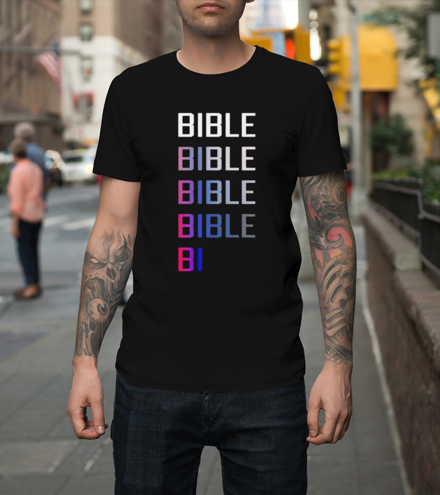 Bible Pride Gradient Multicolor Text Stacked T-Shirt