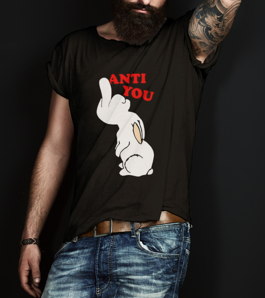 Bunny Anti You Middle Finger Gesture T-Shirt