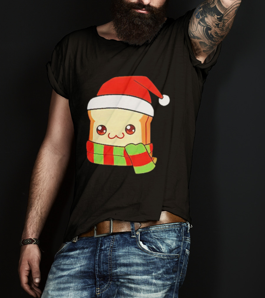 Bundled Bread Christmas Santa Toast Scarf T-Shirt